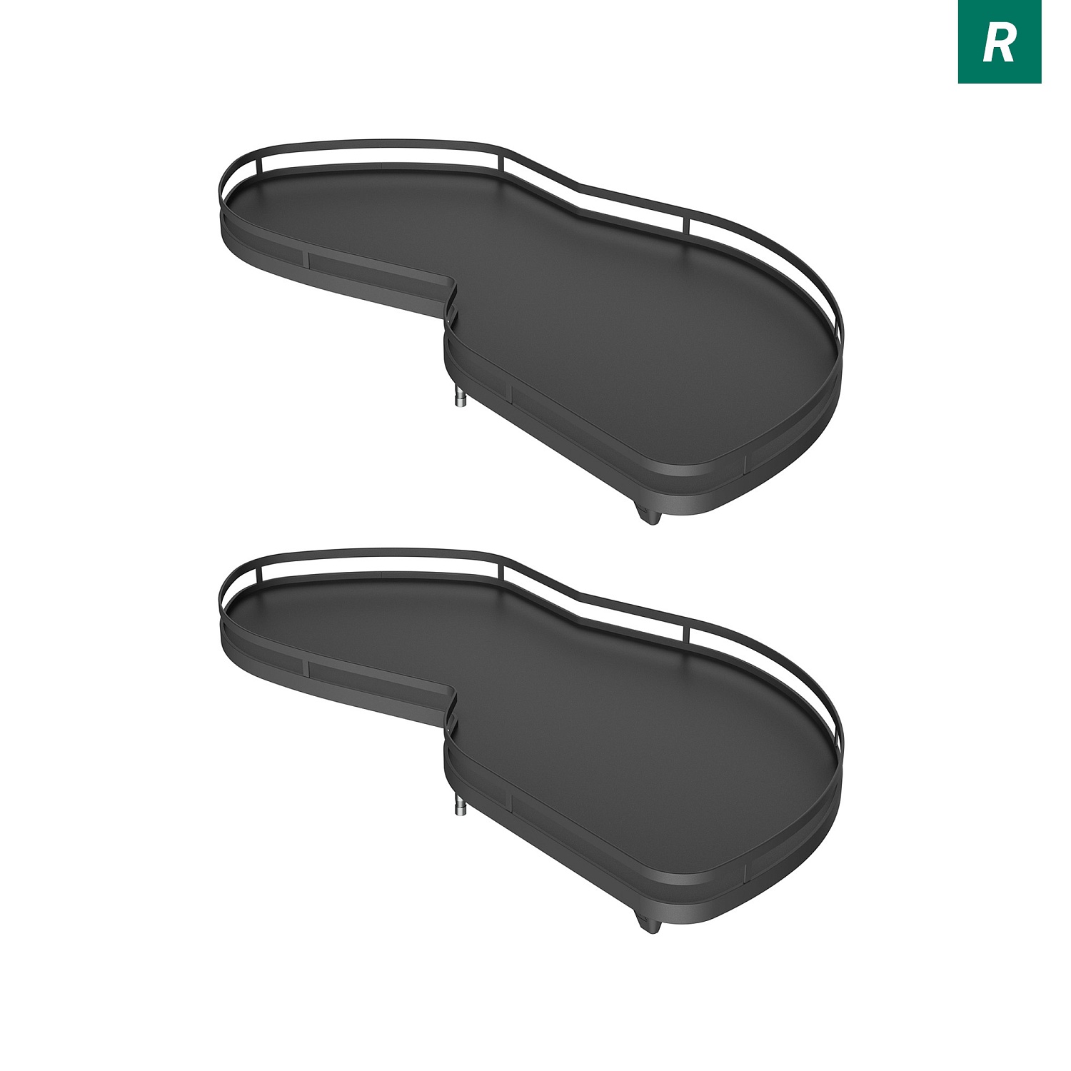 Комплект полок правый Леманс 600 мм Арена СТИЛЬ (2 полки + рычаги) АНТРАЦИТ