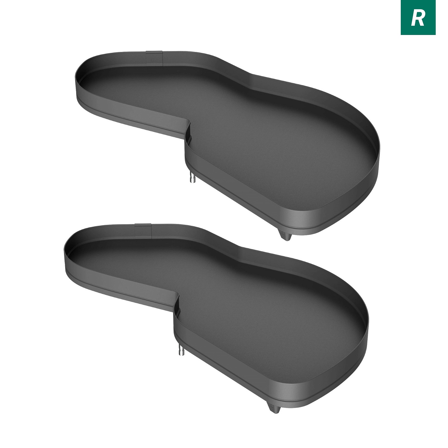 Комплект полок правый Леманс 500 мм Арена ПЬЮР (2 полки + рычаги) АНТРАЦИТ